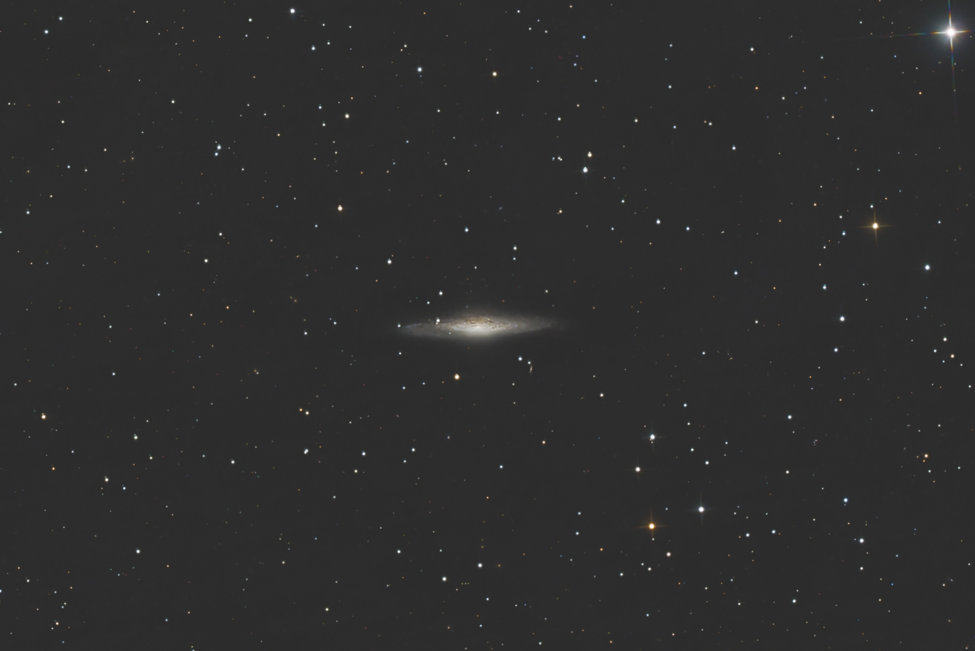 The UFO galaxy NGC 2683 is a spiral galaxy with an active galactic nucleus in the constellation Lynx in the northern sky.